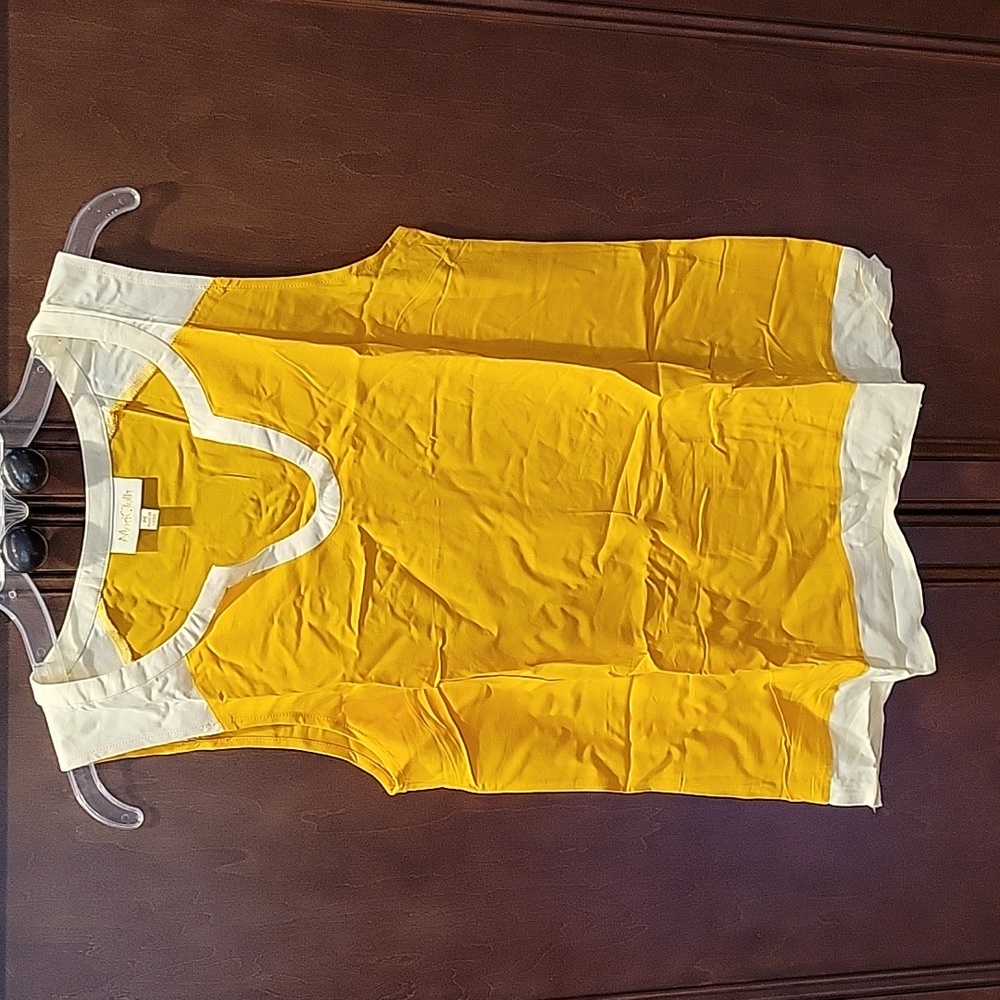 Modcloth Medium Goldenrod Cream Tank Top Yellow
